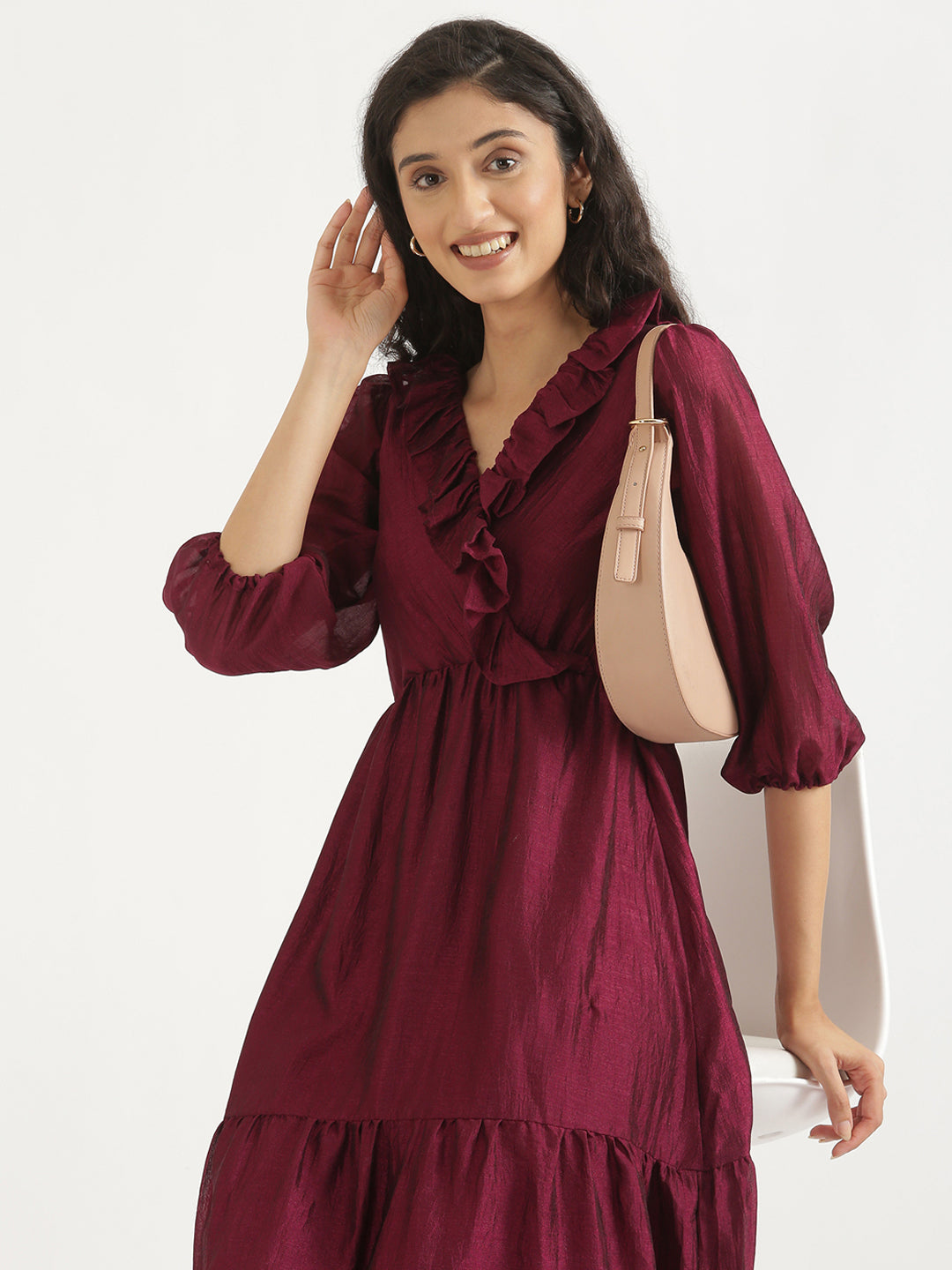 Burgandy Angarakha Dress
